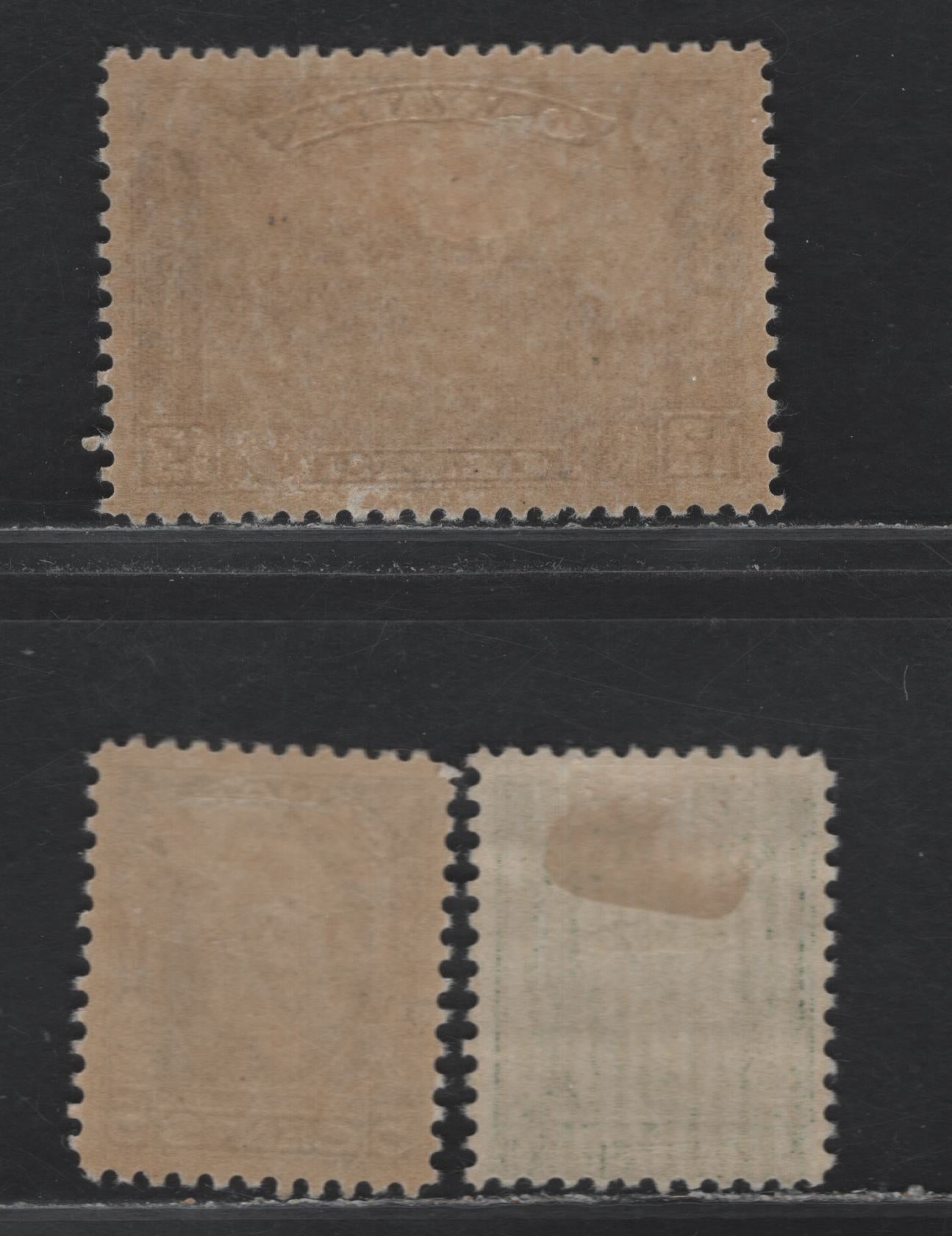 Lot 59 Canada (C) #195, 199, 201i 1c - 13c Green - Rosy Milky Purple King George V - Quebec Citadel, 1932 Medallion Issue, 3 VFOG Singles, BABN-MM, BABN-D & BABN-VV Papers