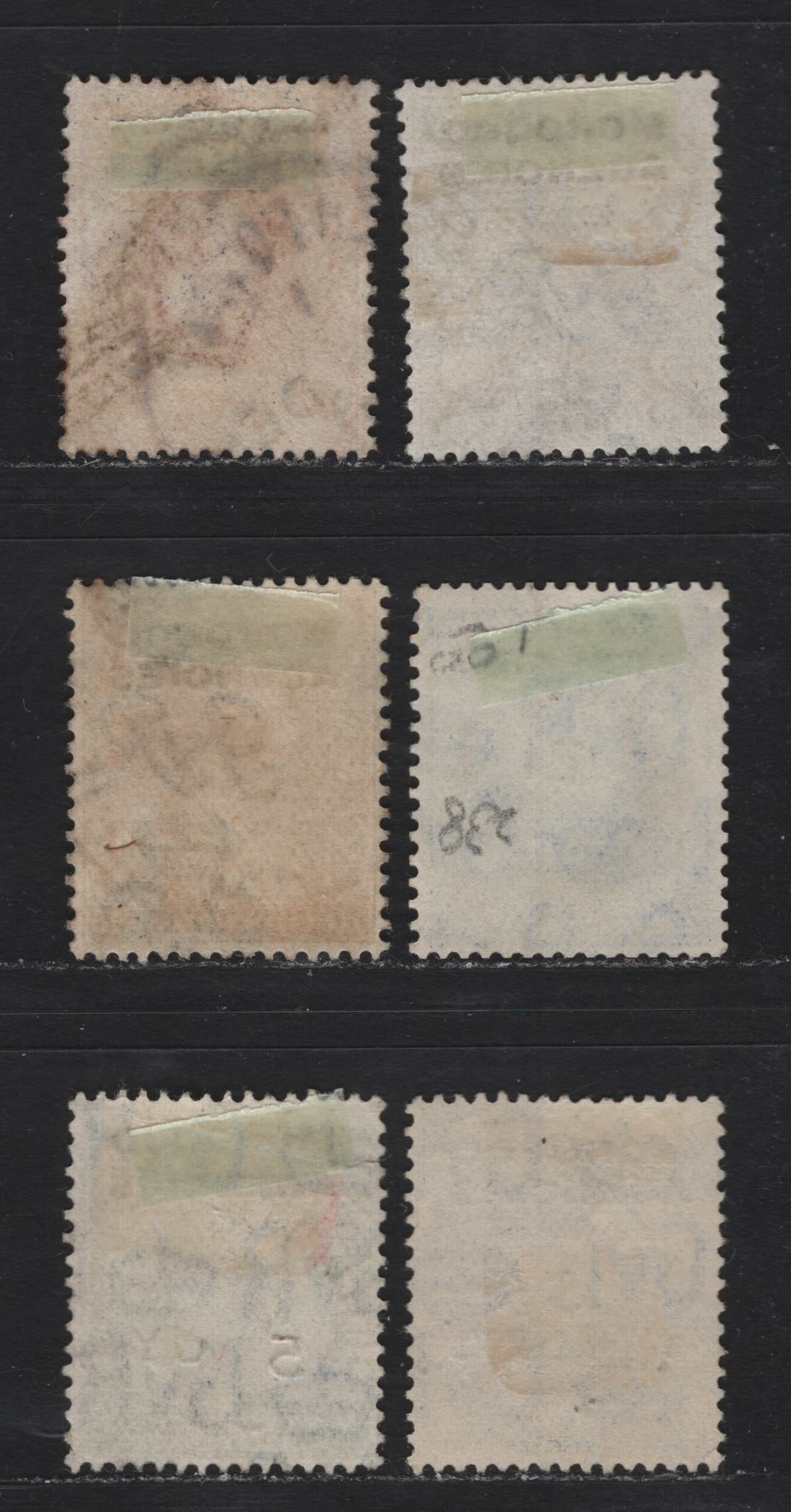 Lot 85 Morocco Agencies - British Currency (C) SG#35, 46-47, 58, 69-70 4d - 3d Pale Orange - Violet , 1907-1937 King Edward VII - KGV Photogravure Issues, 6 Very Fine Used Singles