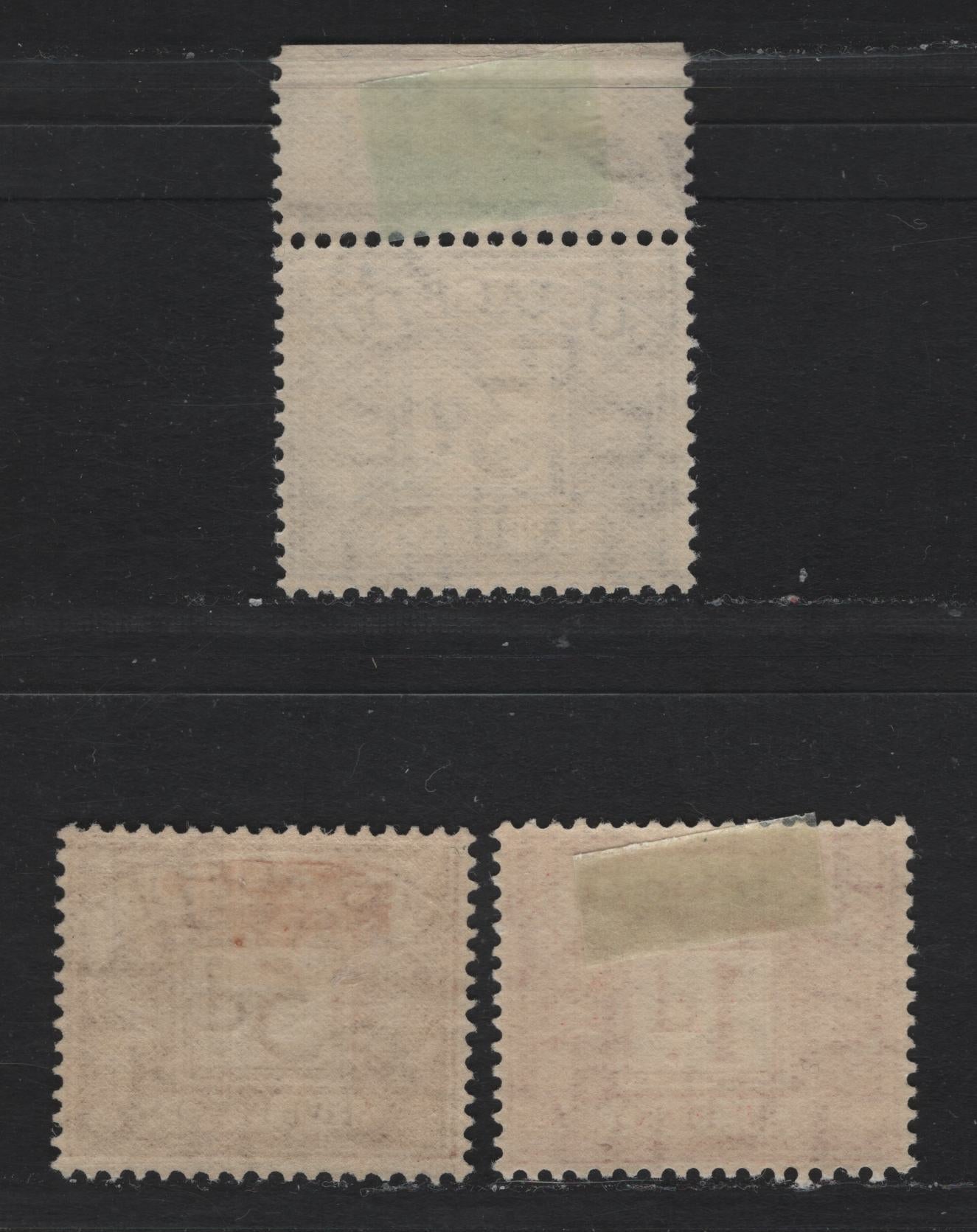 Lot 97 Great Britain (C) SG#D20, D22, D24 1d-5d Scarlet - Brownish Cinamon Framed Numeral, 1936-1937 Postage Due Issue, 3 Fine OG & VFOG & NH Singles Wmk E8R Sideways