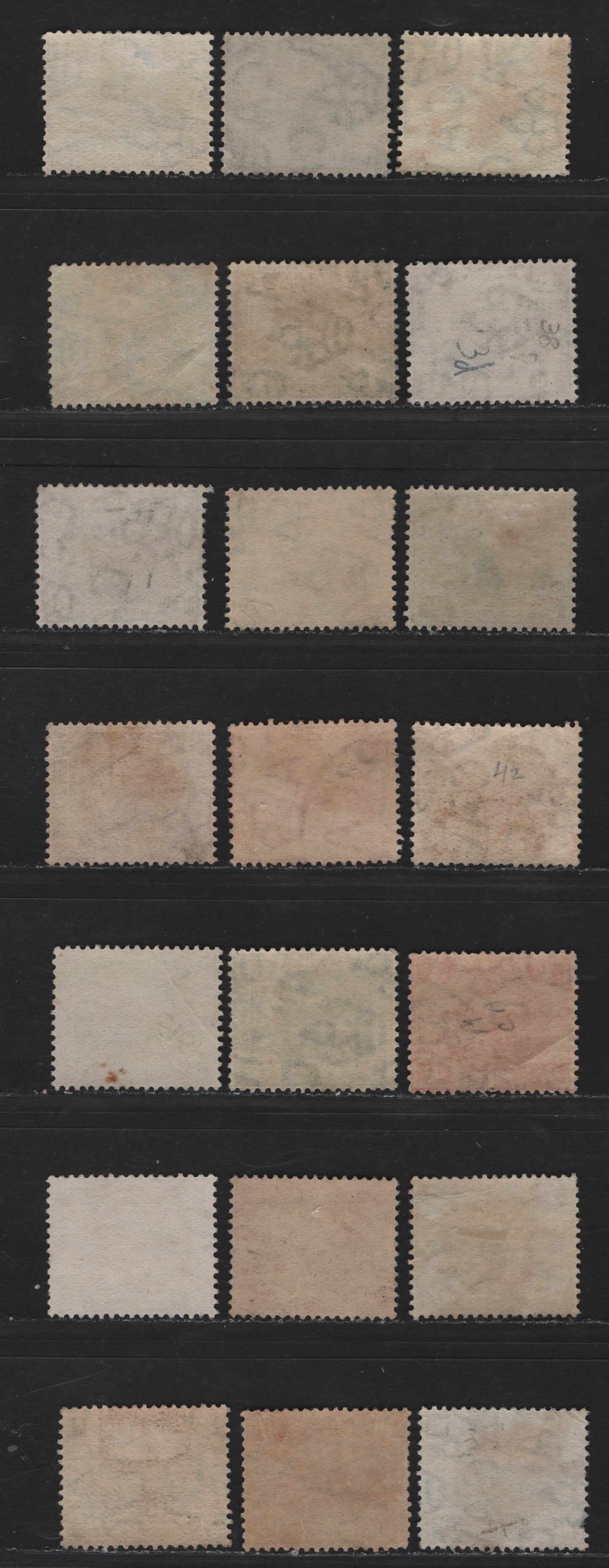 Lot 121 Federated Malaya States (C) SG#29-31, 33-34,b, 35, 38, 40, 42, 44a 1c - 10c Green - Bright Blue , 1904-1922 Tiger Keyplates, 20 Fine/Very Fine Used Singles, Die 2 Printings From Plates 1 & 2, Various Shades