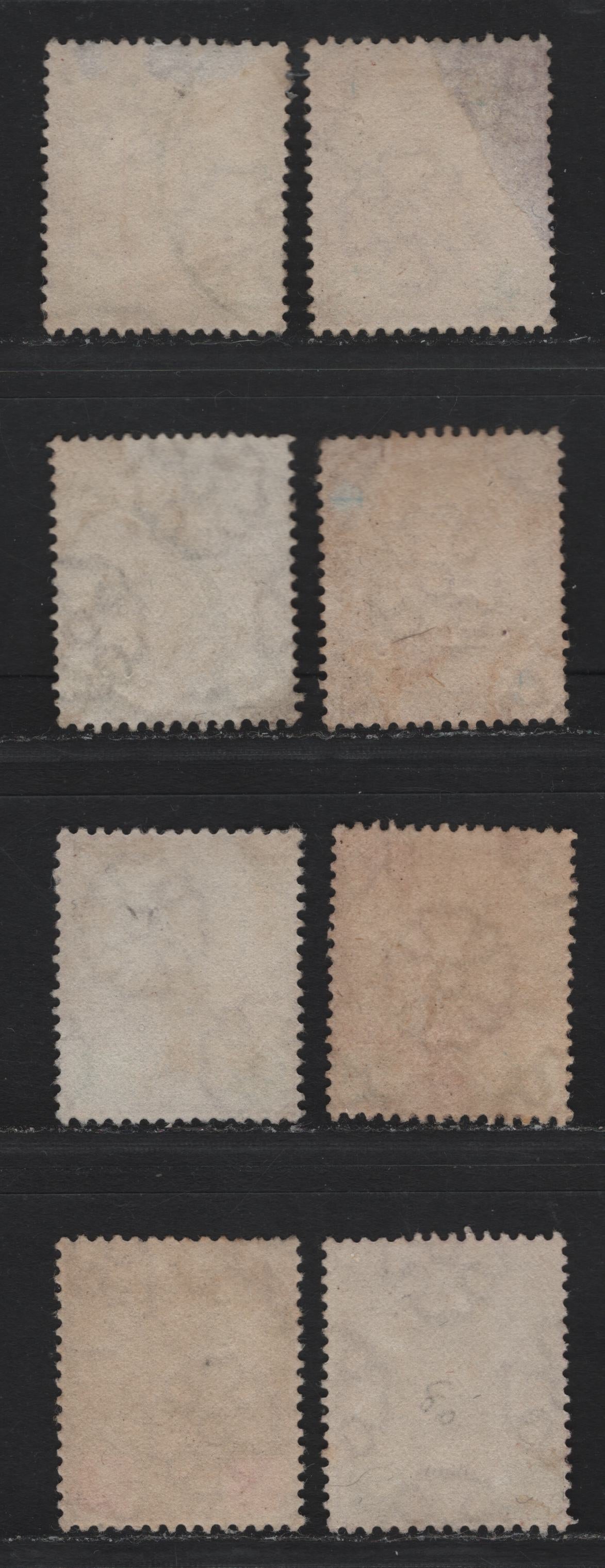 Lot 138 Malaya - Johore (C) SG#78-81, 84 1c - 10c Dull Purple & Green - Dull Purple & Black , 1910-1919 Sultan Ibrahim Keyplates, 8 Fine/Very Fine Used Singles, Multiple Rosettes Wmk, Additonal Shades