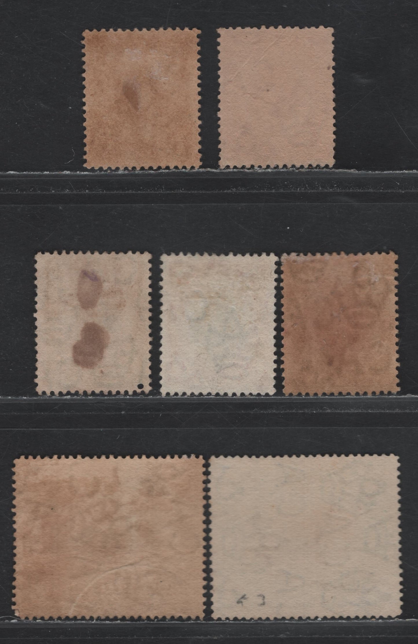 Lot 147 Malaya - Kedah (C) SG#1-3, 6, 10, 15, 21 1c - 50c Black & Green - Brown & Blue , 1912-1921 Rice Sheaf, Plow Man & Council Chamber Issue, 7 Fine/Very Fine Used Singles, Multiple Crown CA Wmks