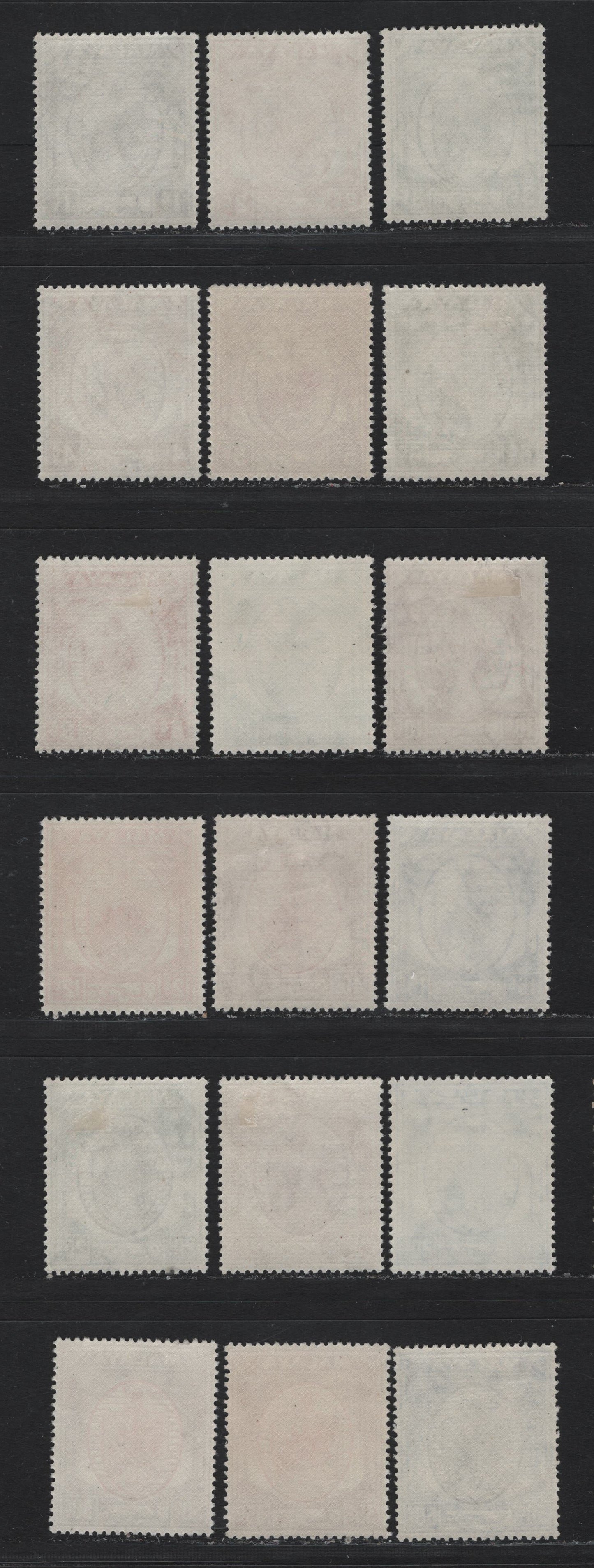 Lot 161 Malaya - Negri Sembilan (C) SG#42/59 1c - 50c Black - Black & Blue , 1949-1955 Coat of Arms & Palm Tree Keyplates, 18 F/VFOG/NH Singles, Mostly NH Set, 1952, 1953 & 1955 Printings
