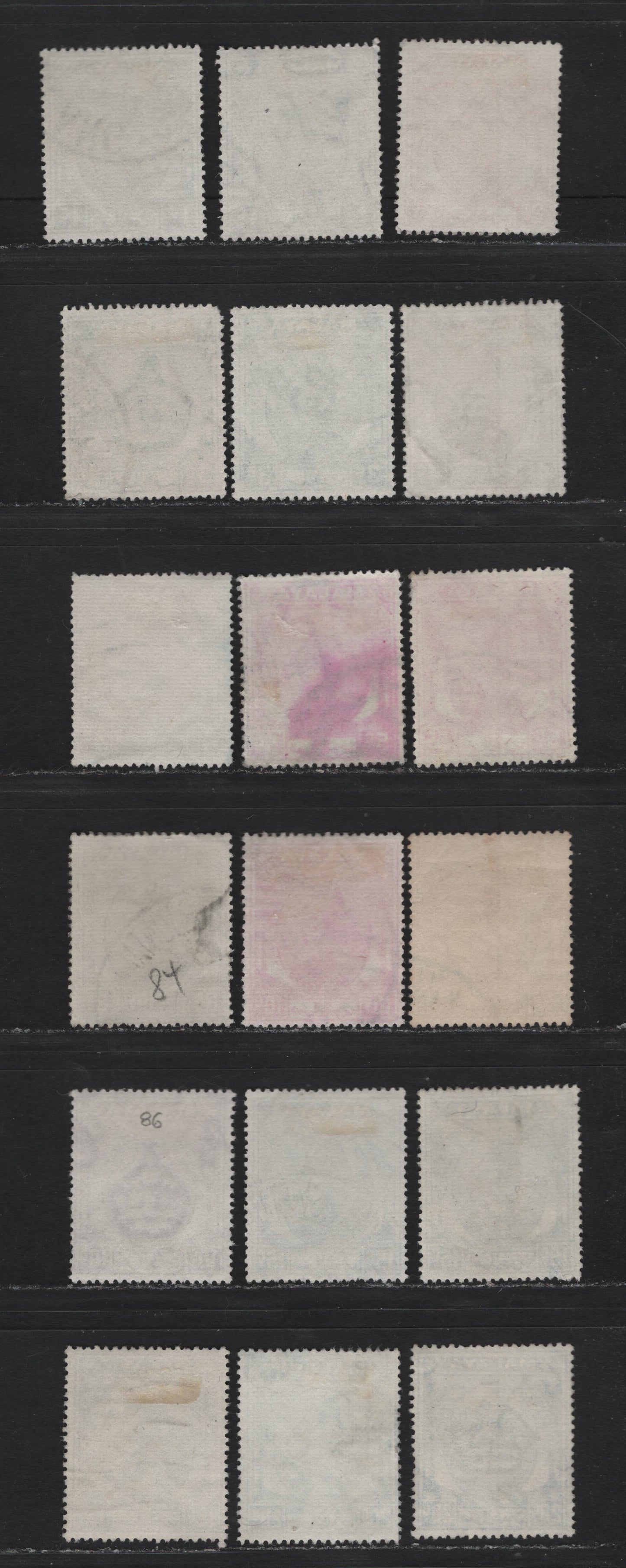 Lot 194 Malaya - Selangor (C) SG#90/102 1c - 20c Black - Bright Blue , 1949-1955 Sultan Hisamud-Din Alam Shah Palm Tree & Portrait Definitives, 18 Fine/Very Fine Used Singles, Multiple Shade Variations