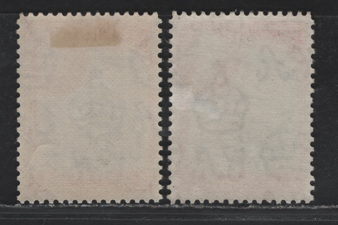 Lot 212 Bermuda (C) SG#110 1d Gray Black & Deep Red - Black & Deep Red , 1936-1952 KGVI Pictorial Issue, 2 VFOG Singles, 1951-52 Comb Perf Printings On Opaque Paper With Barely Visible Wmk & With Distinct Cross-Hatched Mesh