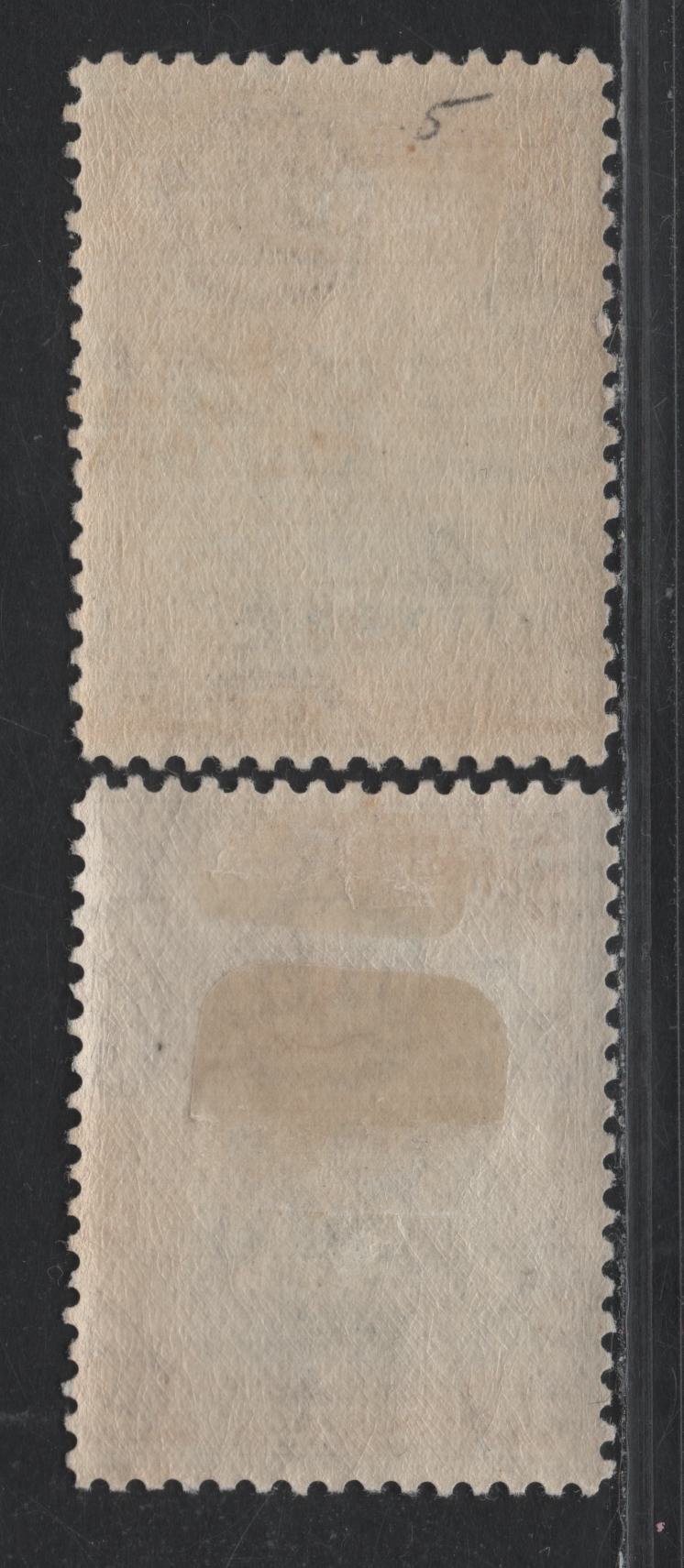 Lot 226 Bermuda SG#111 1.5d Blue & Deep Brown Purple - Deep Blue & Brown Purple , 1936-1952 KGVI Pictorial Issue, 2 FOG Singles, 1938 Printings, Opaque Paper With Invisible Wmk (Not Visible W/o Fluid), Cream Paper Showing Random Crazing Pattern.