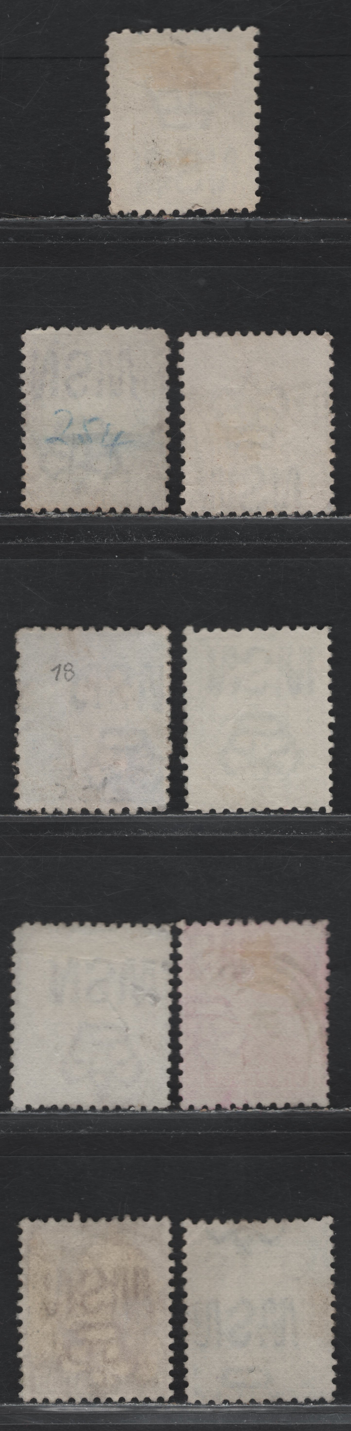 Lot 24 Austalia - New South Wales (C) SG#O40, 253, 253b, 253d, 254, 254e, 255db, 256, 258a 1d-1/- Lilac - Maroon View Of Sydney - Kangaroo, 1888-1889 Centenary Issue, 8 VG, Fine & VF Used Singles Perf. 11 x 12, 12 and 12 x 11.5, & Overprinted OS