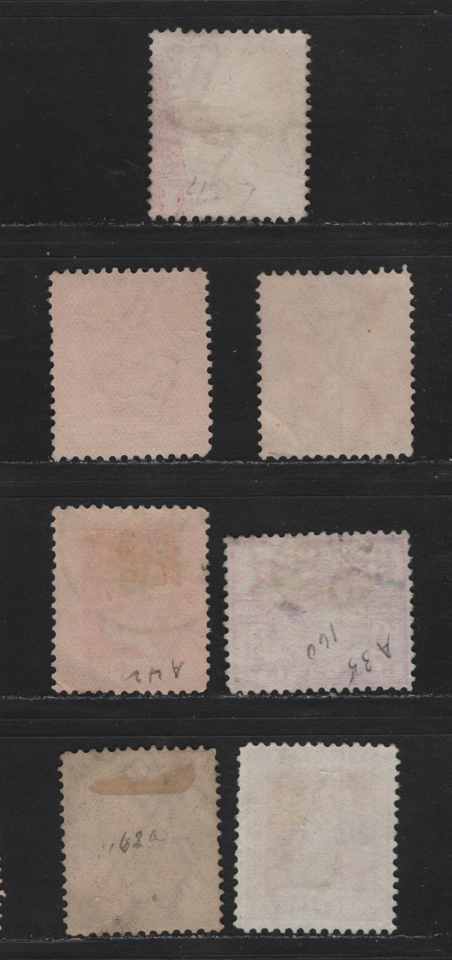Lot 38 Australia - Victoria (C) SG#330a, 332-332a, 334 1/2-2d Carmine Rose - Violet Queen Victoria, 1896-1899 Stamp Duty Issue, 7 Fine & VF Used Singles Wmk V Over Wider Base Crown, With Serveral Shades, Small Internal Wrinkle On 1/2d Pink