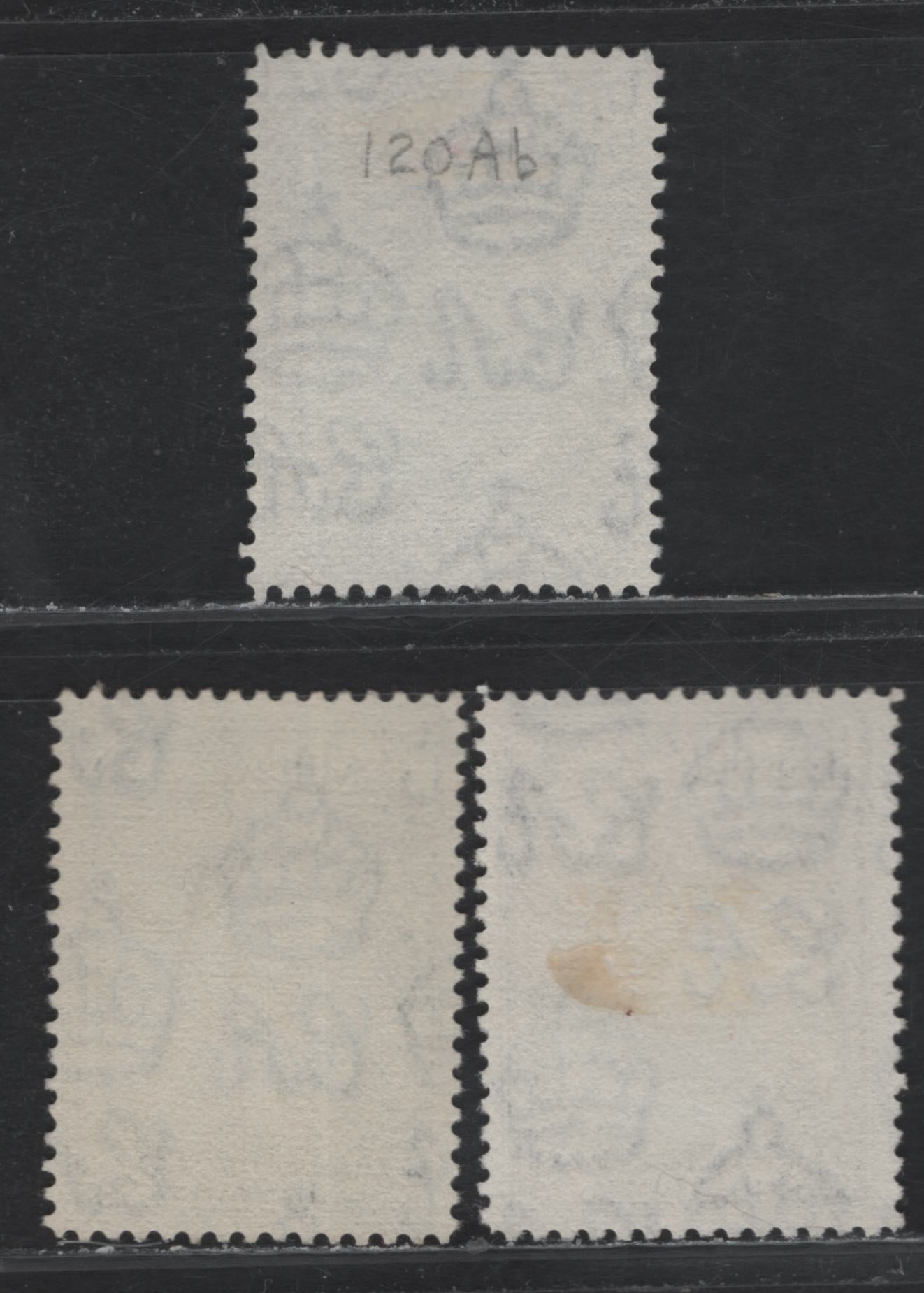 Lot 395 Bermuda SG#113 2.5d Pale Blue & Deep Sepia - Pale Bright Blue & Olive Sepia , 1936-1952 KGVI Pictorial Issue, 3 Fine/Very Fine Used Singles, 1941 & 1950-51 Printings, Different Perfs & Papers