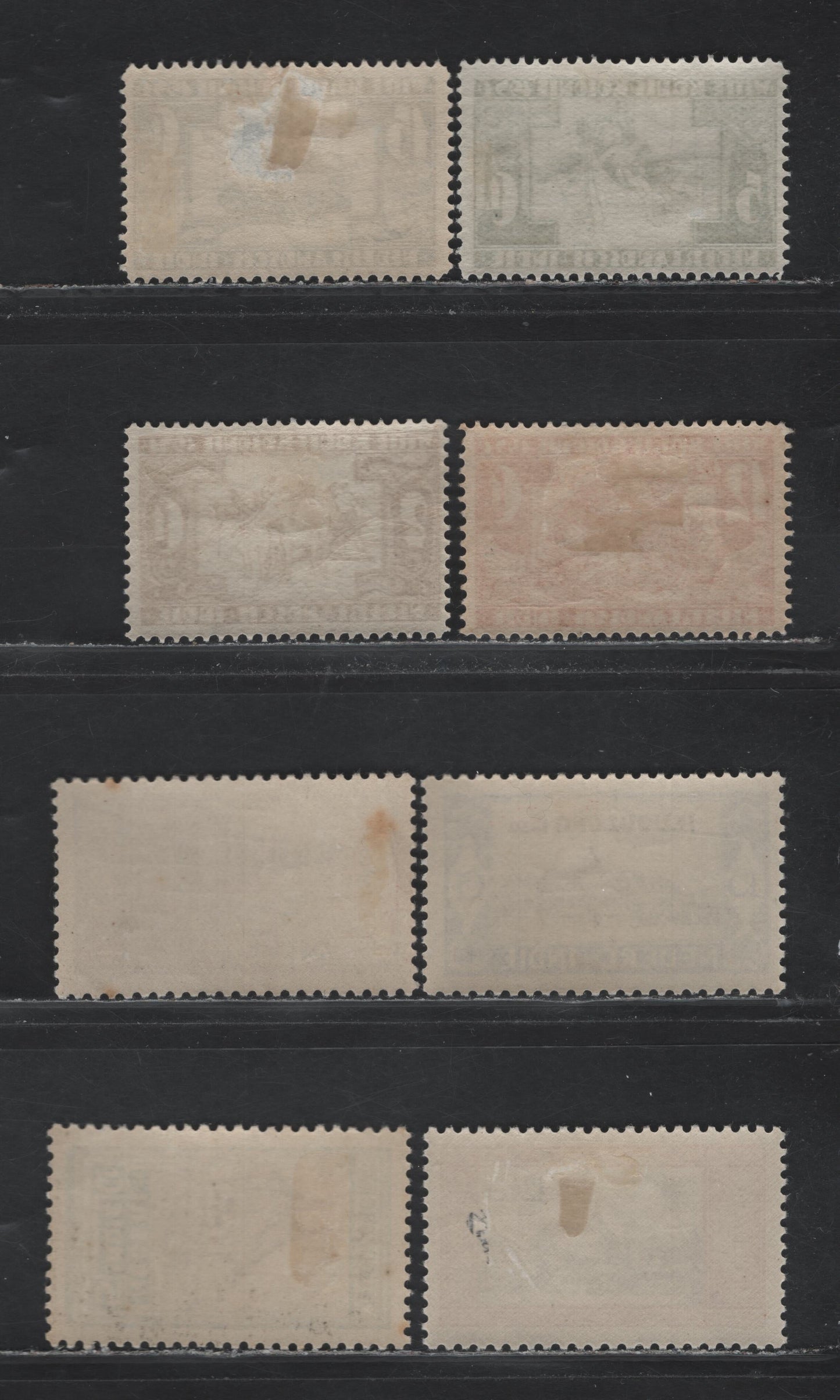 Lot 213 Netherlands Indies SC#B4-B11 2c+1c - 15c+5c Violet Brown - Dull Blue , 1930-1931 Postal for Youth Care & Salatiga Leper Colony Semi Postals, 8 F/VFOG Singles