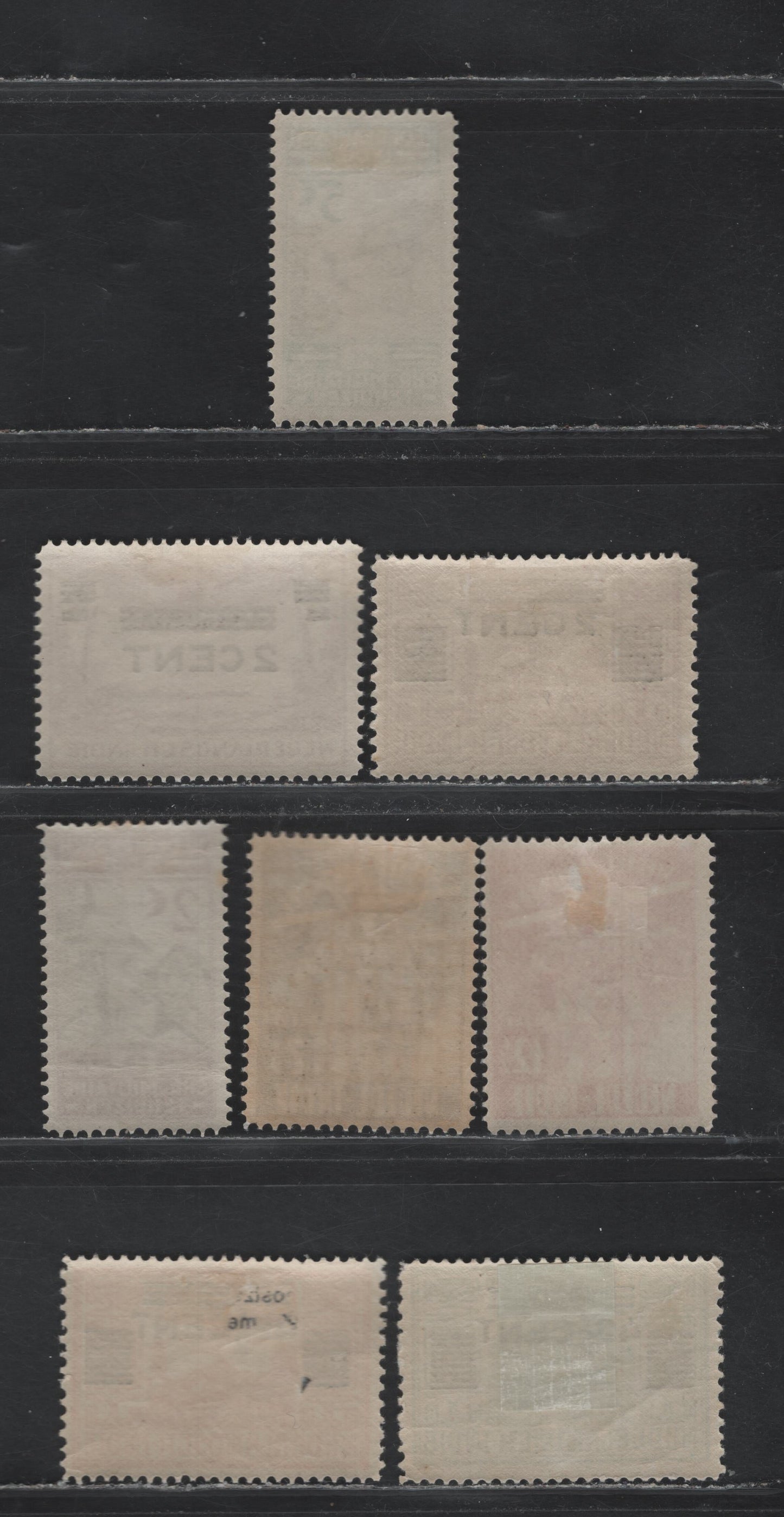 Lot 218 Netherlands Indies SC#189, 191-193, B21-B22, B30-B31 2c on 10c - 12.5c+2.5c Red Violet - Rose Carmine , 1934-1937 Surcharges - 5th World Boy Scout Jamboree Issues, 8 F/VFOG Singles