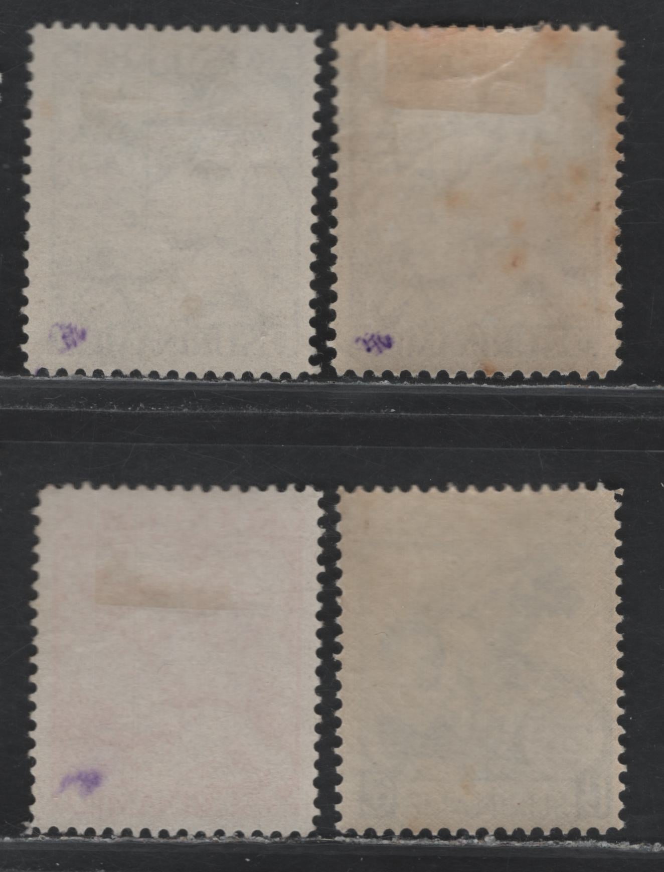 Lot 261 Surinam SC#B9-B11,B12 2c+2c - 1.5c+1.5c Scarlet - Black , 1929-1931 Green Cross Society - Child Welfare Societies Semi Postals, 4 F/VFOG & Unused Singles, B9-B10 Have No Gum, B10 Has Toning On Back