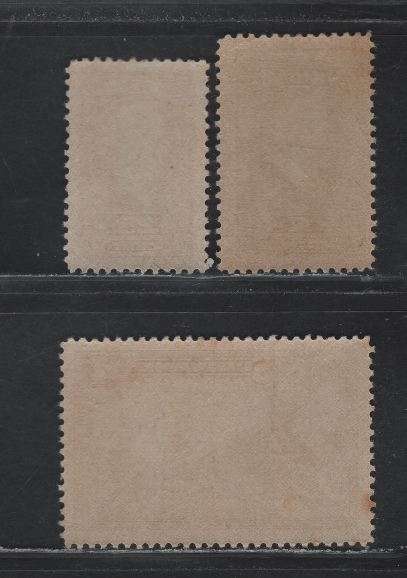 Lot 268 Surinam SC#189, 197, 203 4c - 1g Brown - Red Brown , 1945 Pictorial Issue With Queen Wilhelmina, 3 F/VFNH Singles