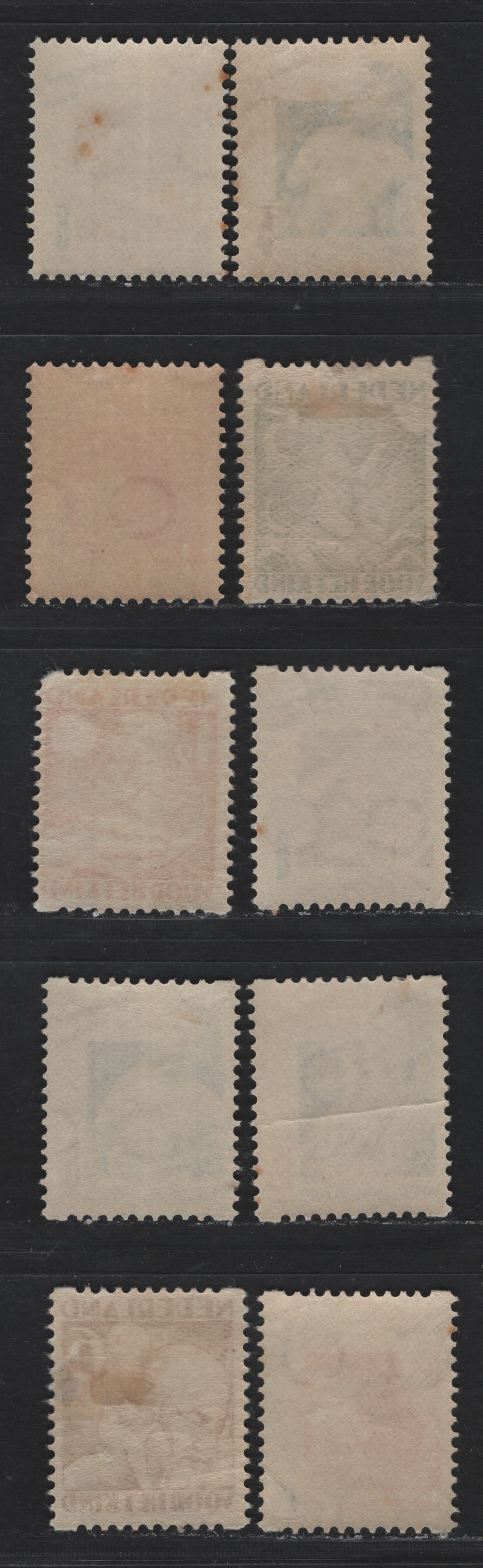 Lot 60 Netherlands SC#B44a-B46a, B50-51, B50a-53a 1.5c+1.5c - 12.5c+3.5c Light Red - Deep Ultramarine & Orange , 1930-1931 Child Welfare Semi Postals, 10 VG/F/VFOG Singles, Syncopated Perf Type C, B53a Has A Horizontal Crease