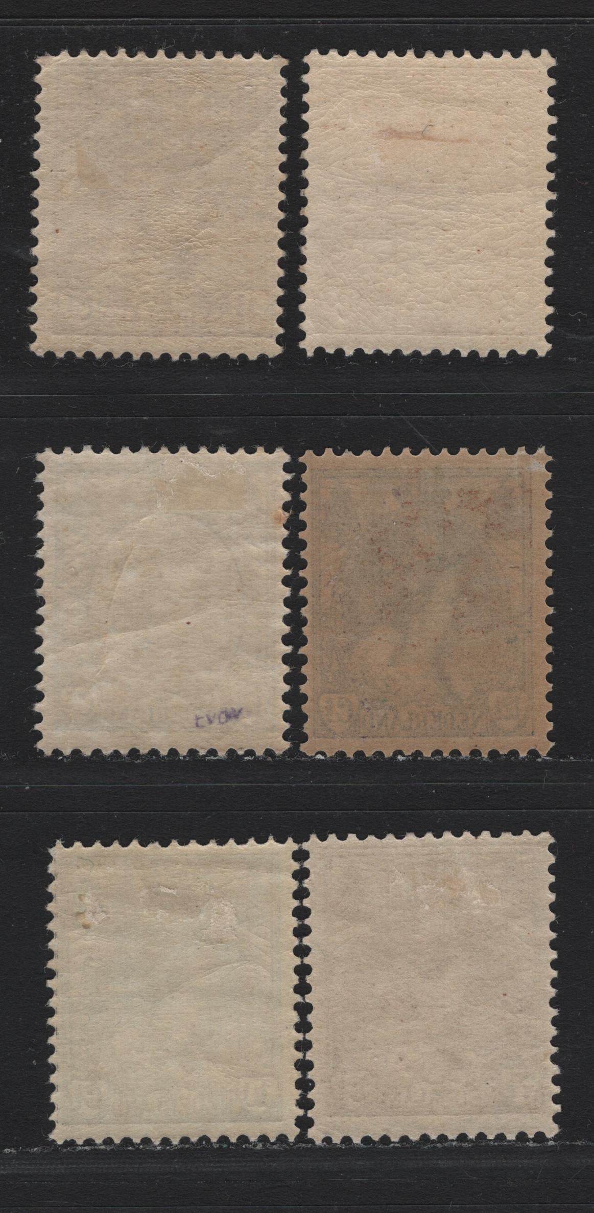 Lot 6 Netherlands SC#64-66, 67a, 68, 73 4.5c - 17.5c Violet - Ultramarine & Brown Numeral, 1898-1924 Numerals - Queen Wilhelmina Issue, 6 F/VFOG Singles