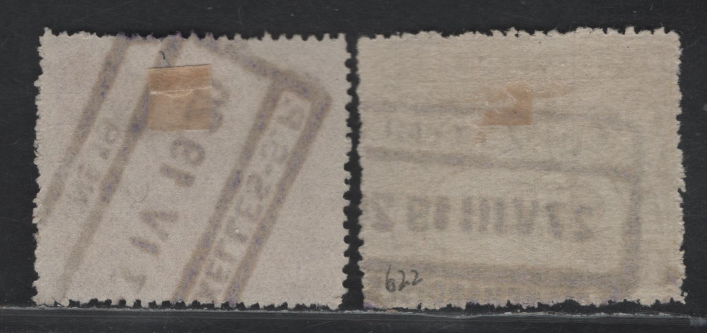 Lot 273 Belgium SC#Q86, Q128 30c & 10fr Red Violet & Lemon Winged Wheel & Train, 1920-21 Parcel Post Issues, 2 Fine Used Singles Key Values