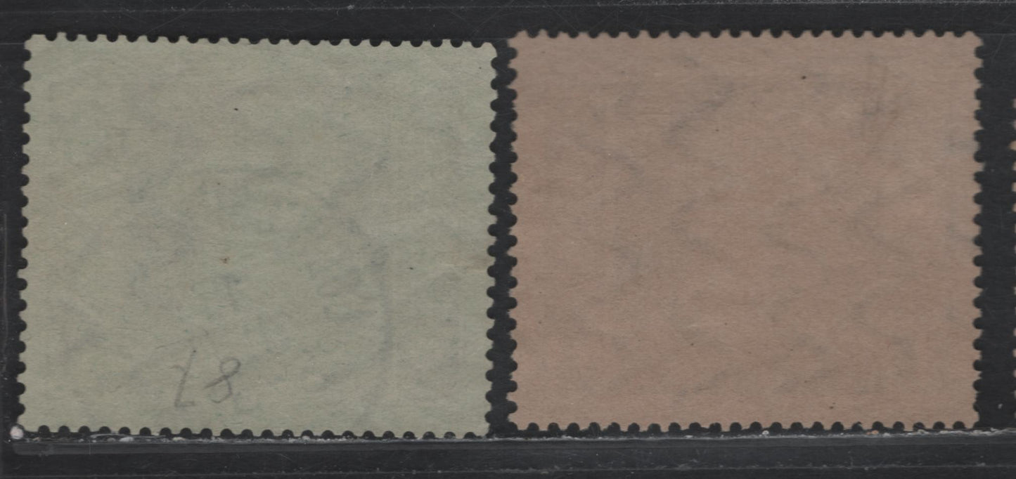 Lot 42 Bavaria SC#86-87 (Michel# 86I, 87I) 1m - 2m Brown on Gray Brown - Dark Green on Green , 1911 Prince Regent Luitpold, 2 Fine Used Singles, Both Type I Instead Of the More Common Type 2, Postal Cancels