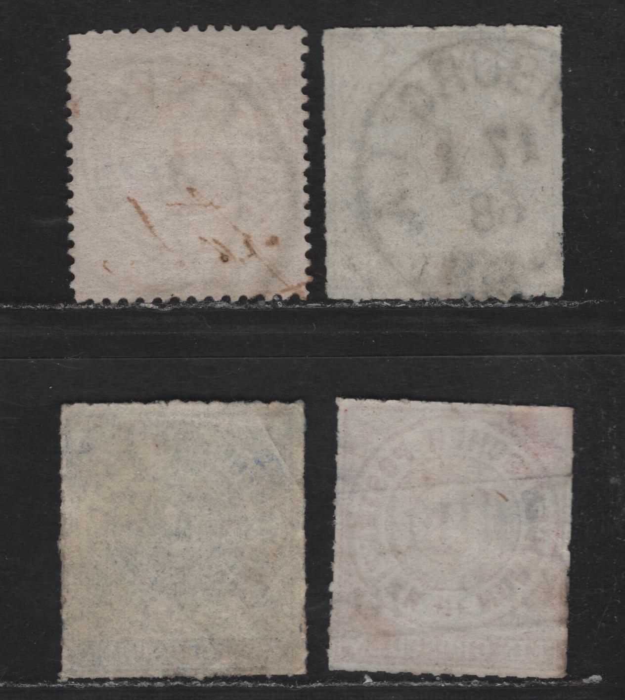 Lot 71 North German Confederation SC#4-6, 16 1gr - 5gr Rose - Bistre , 1868 Rouletted Numeral - Perforated Numeral Issues, 4 Very Fine Used Singles