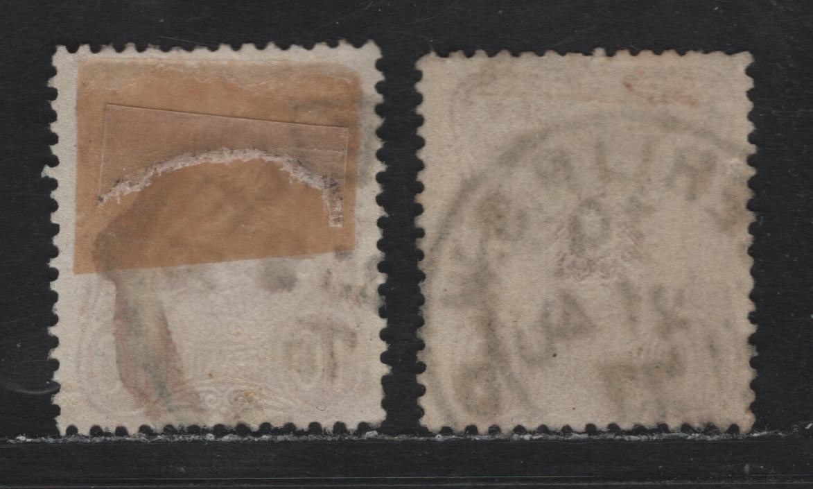 Lot 90 Germany SC#31 (33a, 33aa) 10pf Lilac Red & Dark Carmine Red , 1875-1877 Numeral & Eagle Issue, 2 Fine Used Singles, Scarce Shade, April 21 1877 CDS Cancel