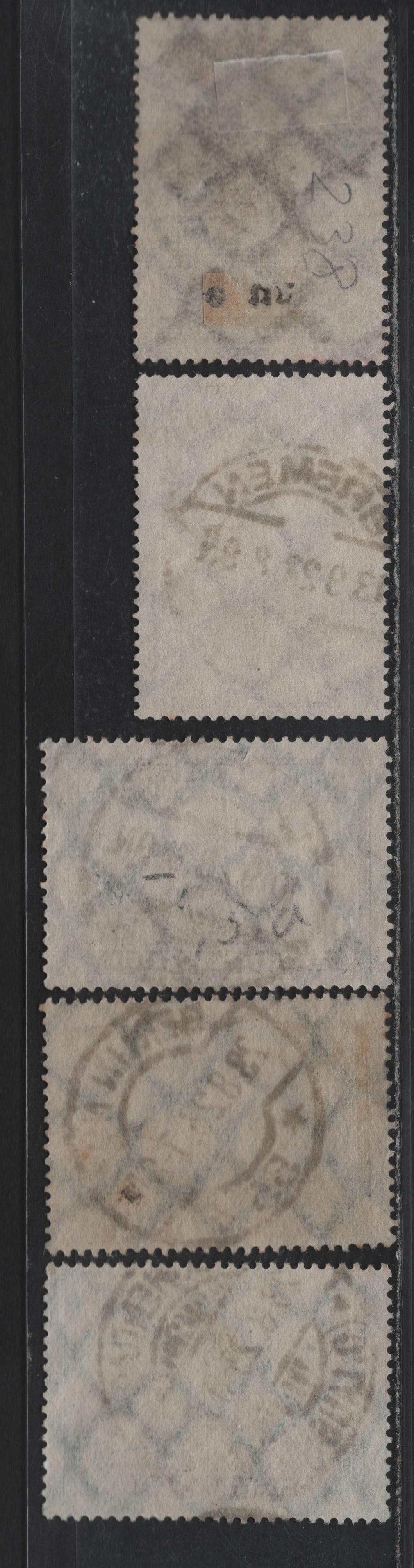 Lot 140 Germany SC#237-238 (261-262) 5000m - 10,000m Dark Blue - Brown Olive , 1922-1923 Numeral & Worker Issue, 5 Fine/Very Fine Used Singles, Used Examples, 1923-1924 Readable Town Cancels