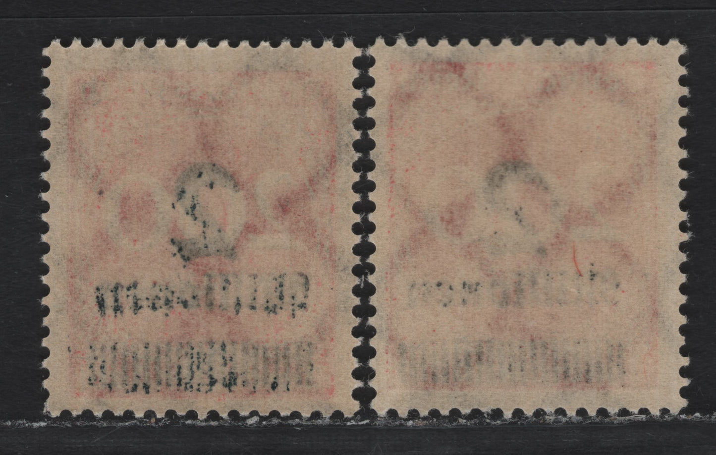 Lot 196 Germany SC#269 (309wa-b) 2 mil on 200m Blackish Gray Red & Dark Cinnabar , 1923 Surcharged Issue, 2 VFNH Singles