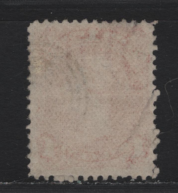 Lot 29 Canada #22a 1c Brown Red , 1868-1876 Large Queen Issue, A Very Good Used Single, Watermarked Bothwell Paper (FO-V), Perf 12x11.9, Showing 'OT' of Bothwell & Last Part of the A of Clutha.
