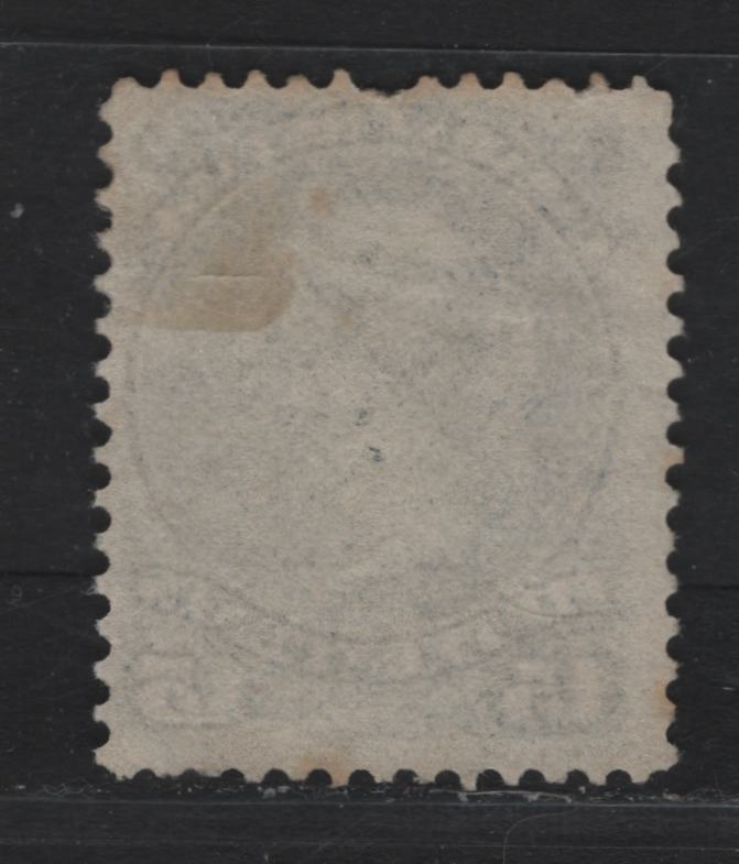 Lot 56A Canada #30b 15c Slate Blue , 1868-1876 Large Queen Issue, A Very Good Used Single, Late Montreal Printing, LM-O Paper, Perf 12.1, Position Dot Under LL Scroll.