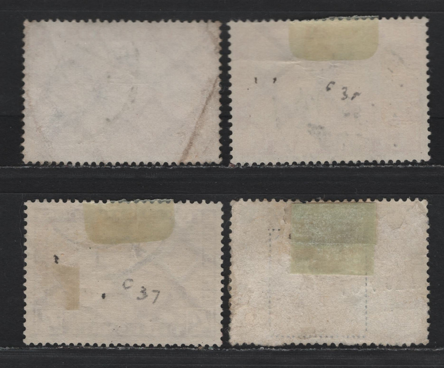Lot 260 Germany SC#C35-C37 (455, 423-424) 1m - 4m Carmine - Black Brown , 1928-1931 Graf Zeppelin Airmail Issue, 4 Good/Very Good Used Singles, Moderate & Small Faults, Two Shades Of 1m