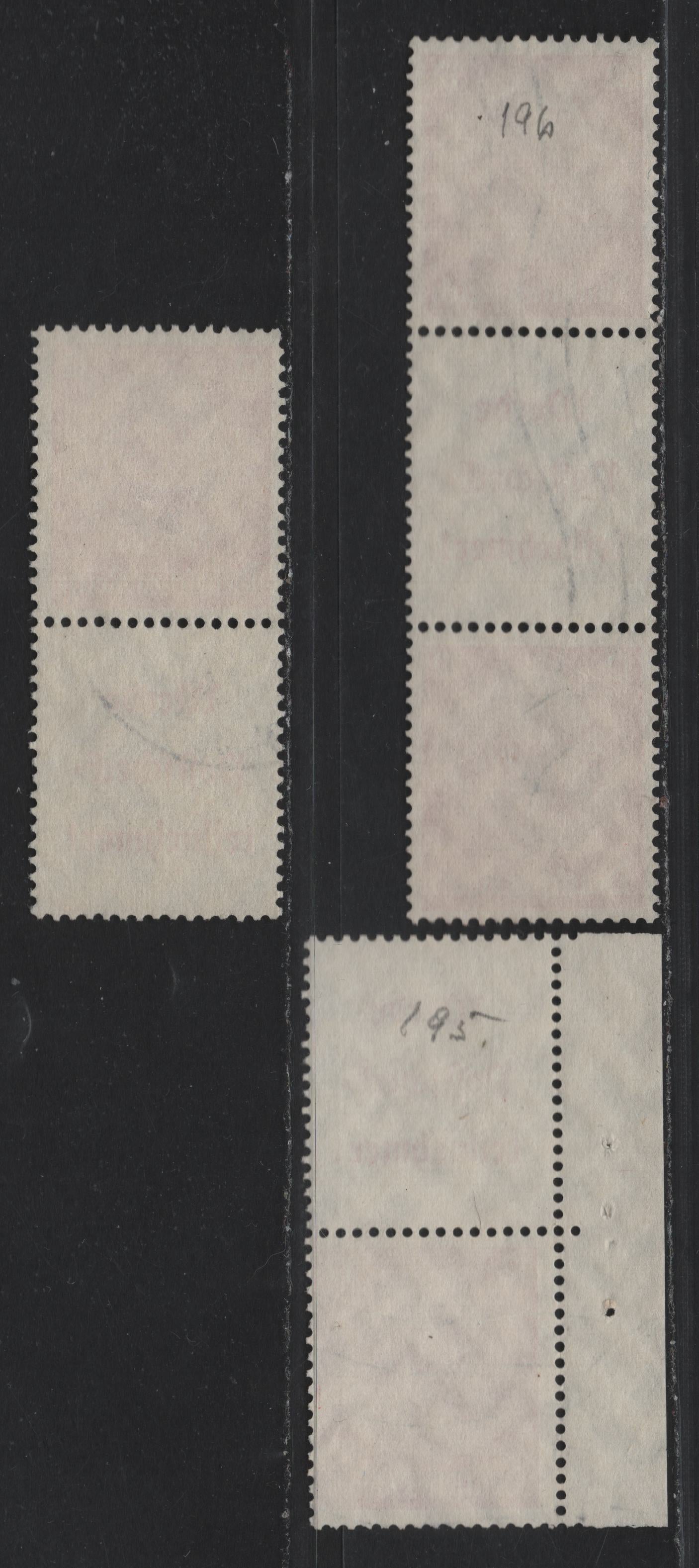 Lot 96 Germany SC#422 (S195, S197-S198) 12pf Deep Carmine , 1933-1936 Hindenberg Issue, 3 Fine/Very Fine Used Label-Stamp & Stamp-Label Booklet Pairs & Stamp-Label-Stamp Booklet Strip of 3