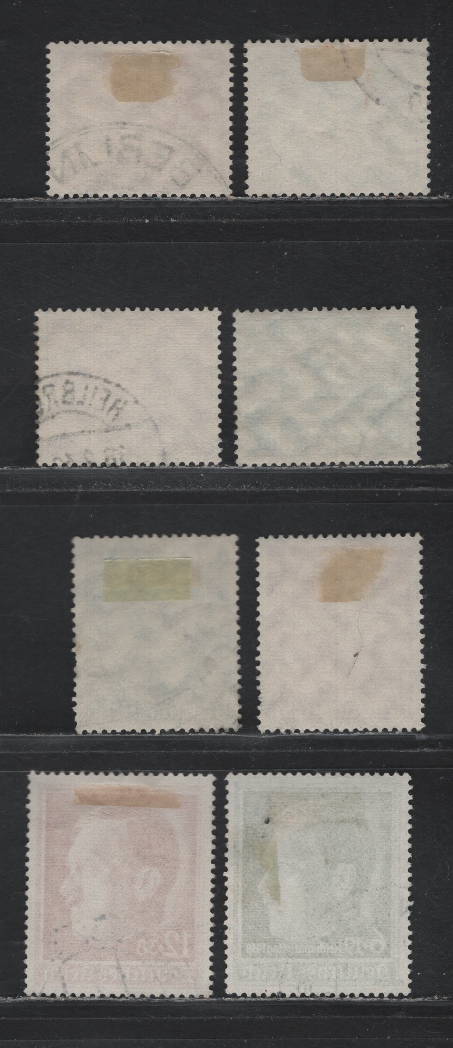 Lot 222 Germany SC#B116-B118, B120-B122, B132-B133 (660/685) 6pf+4pf - 12pf+8pf Deep Bluish Green - Dark Carmine , 1938 5th Anniv of Assumption of Power - Annexation of Sudetenland Issues, 8 Fine/Very Fine Used Singles