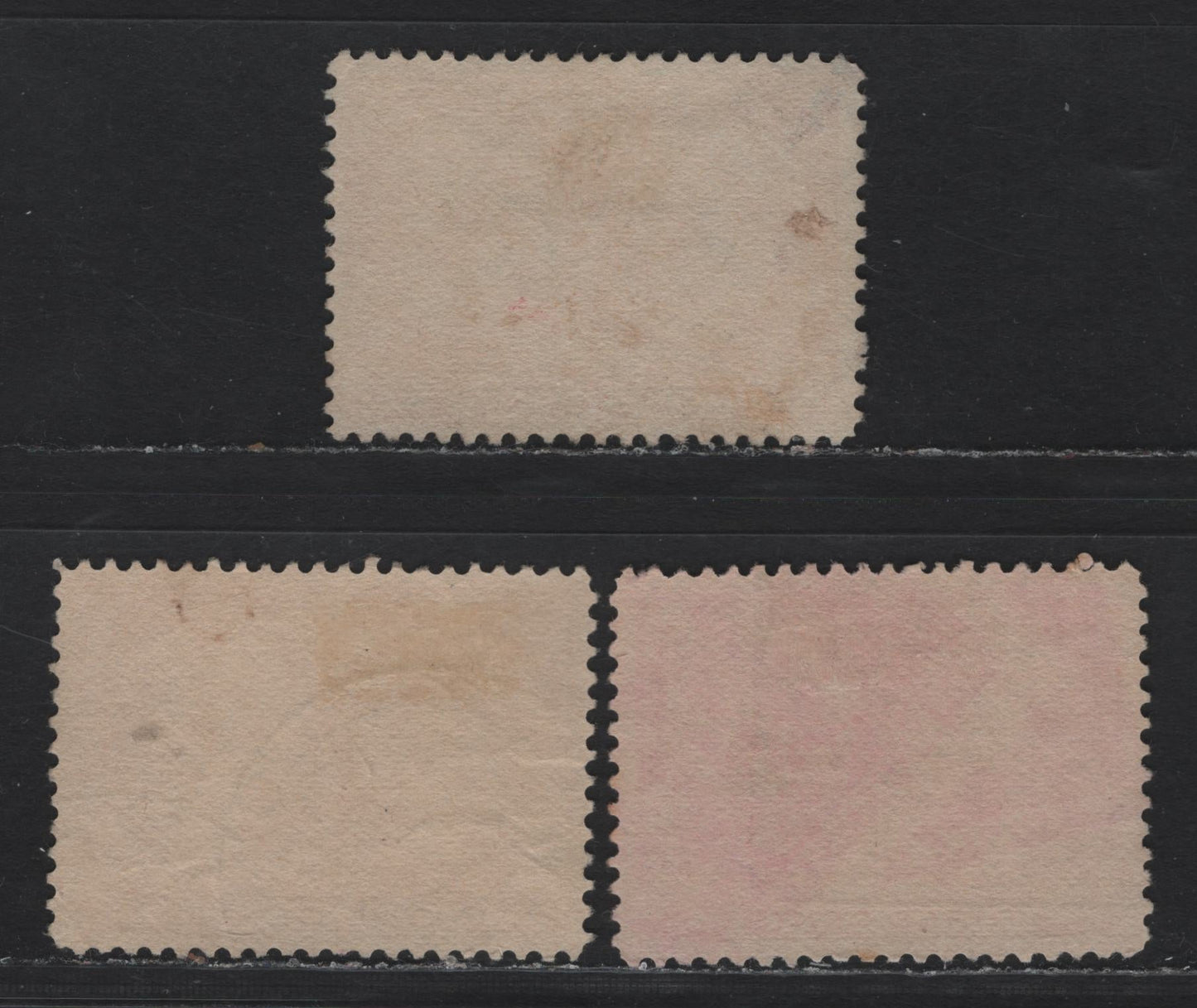 Lot 41 Canada SC#51, 51i, 53 1c, 3c Orange, Yellow Orange, Rose, 3 Fine & VF Used Singles On ABN-U Paper, Perf. 12 x 11.9, 11.9 x 12, and 12 x 11.9, August 15, 1897 Quebec CDS and July 5, 1897 St. Thomas Squared Circle Cancels