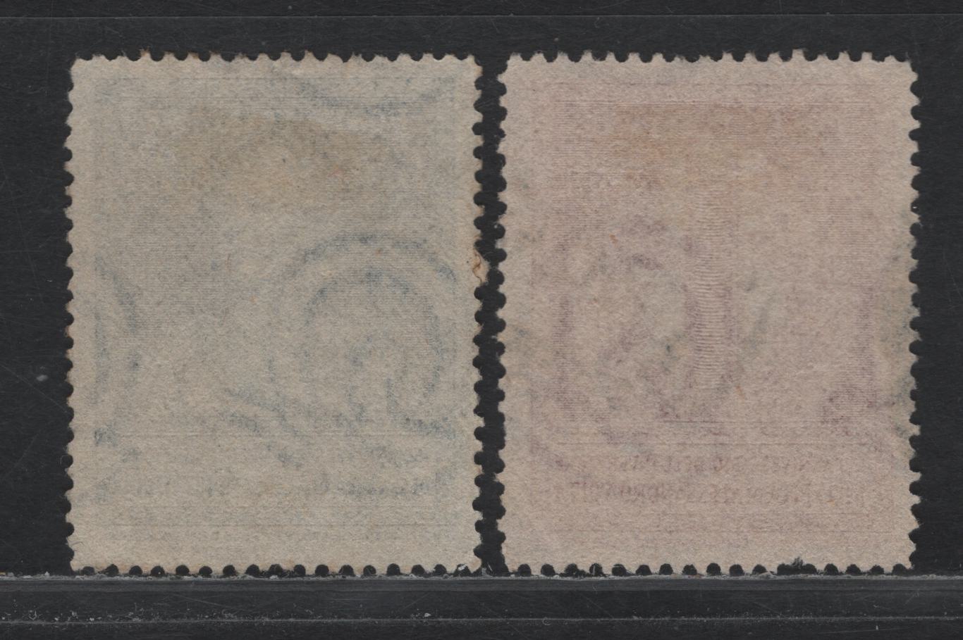 Lot 170 Italy (C) SC#526-527 20l - 50l Rose Carmine - Deep Blue, 1949 150th Anniv of Invention of Votaic Pile Issue, 2 Very Good/Fine Used Singles, As Lot 169, But Pulled Perf on 20l