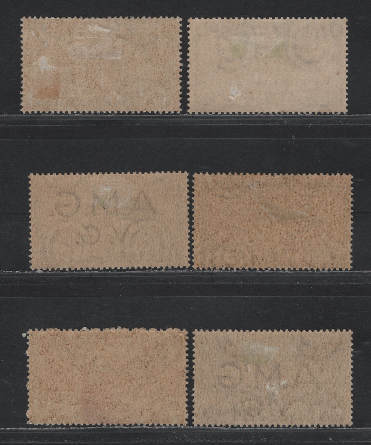 Lot 172 Italy SC#1LNC1-1LNC7 1l - 50l Slate Blue - Dark Green, 1946-1947 Overprinted Airmail Issue, 7 F/VFOG Singles, FMG VG