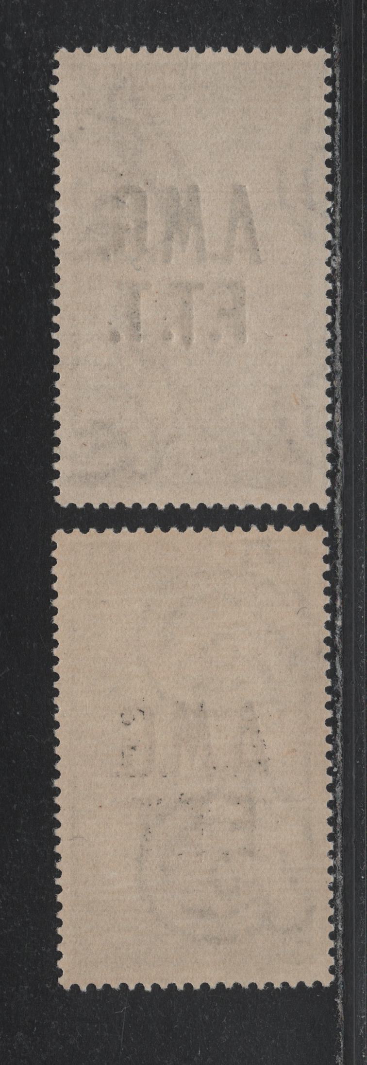 Lot 173 Italy - Trieste SC#12-13 25l - 50l Dark Green - Dark Violet Brown, 1947 Reconstruction Overprinted Issue, 2 VFNH Singles, AMG FTT