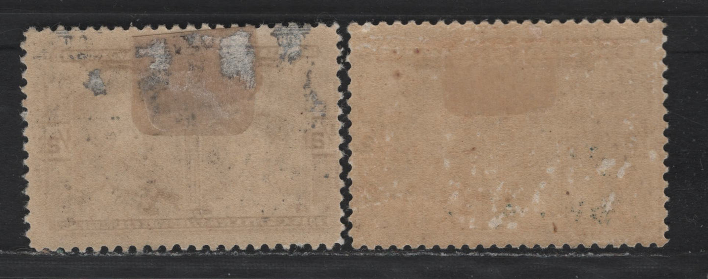 Lot 24 Canada #96 1/2c Black Brown, 1908 Quebec Tercentenary Issue, 2 VFOG Singles, ABN-A Paper, Perfs 11.9 & 11.9x12