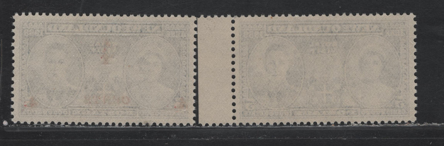 Lot 272 Newfoundland #249, 251 5c - 4c on 5c Violet Blue - Violet Blue, 1939 Royal Visit - Surcharged Issues, 2 VFNH Singles
