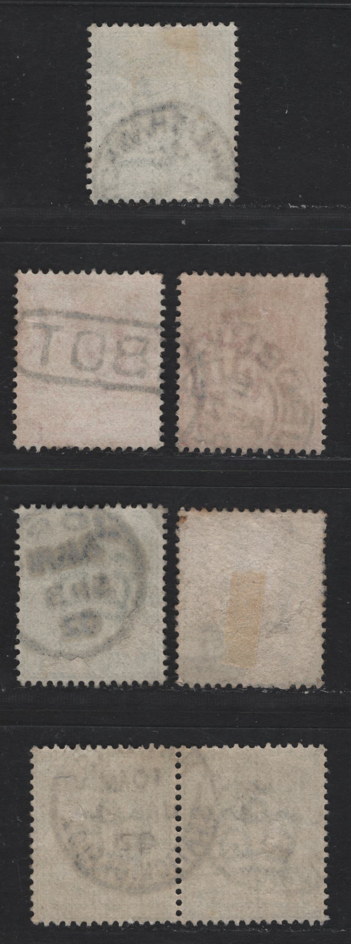 Lot 125 Great Britain (C) SG#215-217, 219 1/2d - 1d Dull Blue Green - Scarlet, 1902-1910 King Edward VII Issue, 6 Very Fine Used Singles & Pair, De La Rue Printing, Used Examples With Readable Town Cancels