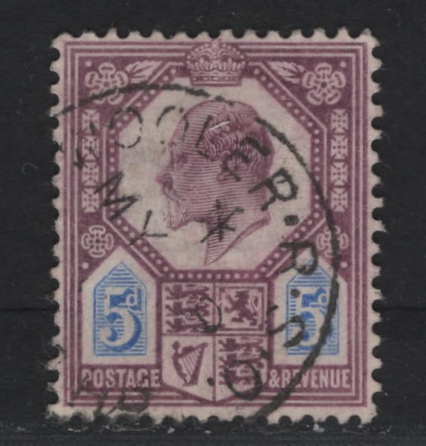 Lot 40 Great Britain (C) SG#242a 5d Dull Purple & Ultramarine, 1902-1910 King Edward VII Issue, A Very Fine Used Single, De La Rue Printing, Chalky Paper