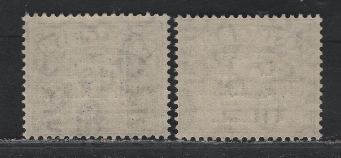 Lot 207 British Occupation Of Italian Colonies - Tripolitania SG#TD8, TD10 4l on 2d - 24l on 1/- Agate - Deep Blue , 1950 Overprinted Postage Due Issue, 2 FNH Singles