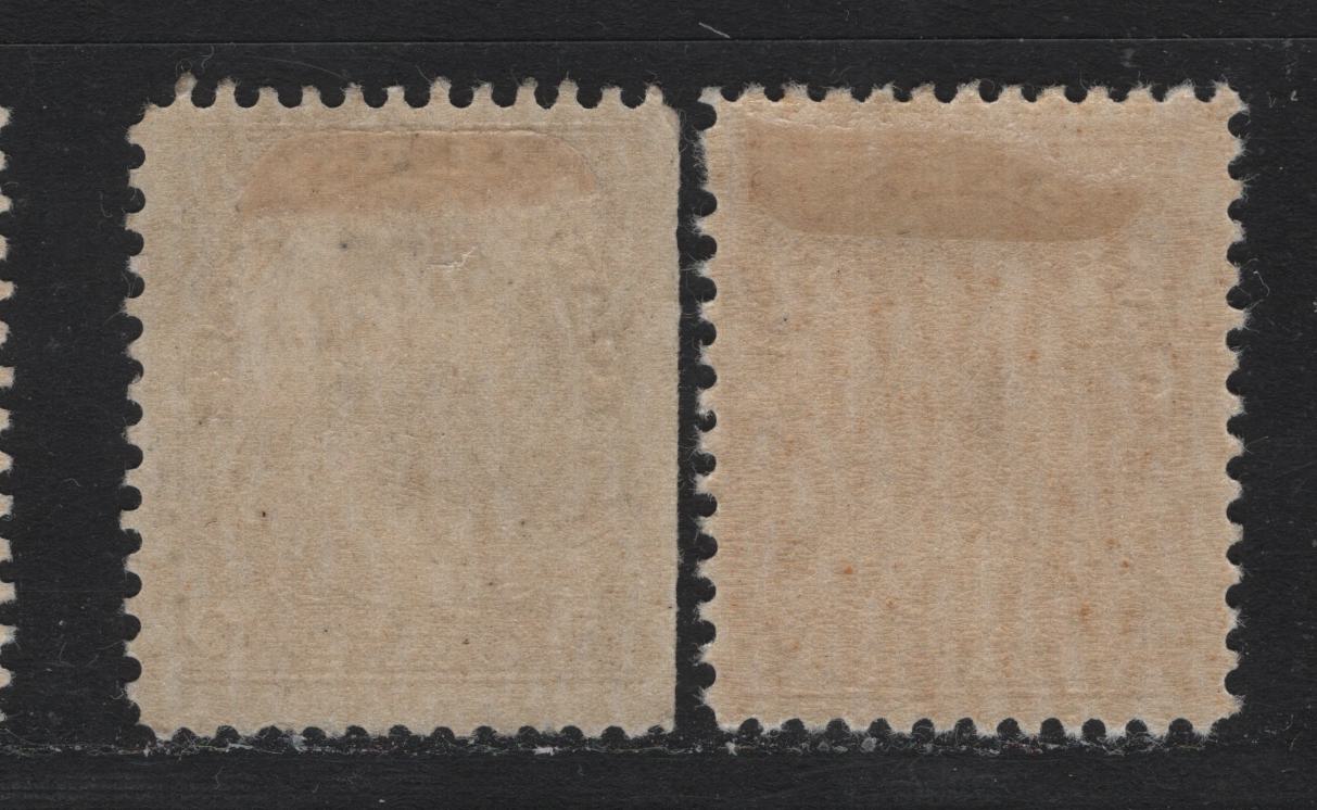 Lot 32 Canada #118 10c Bistre Brown - Light Bistre Brown , 1911-1925 KGV Admiral Issue, 2 FOG Singles, ABN-RRR Paper, Perfs 11.9 & 12x11.9