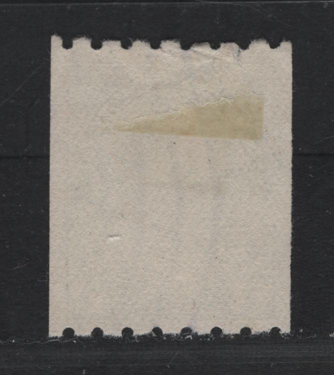 Lot 44 Canada #123 1c Dark Blue Green , 1913 KGV Admiral Coil Issue, A Very Good Used Coil Single, ABN-B Paper, Perf 8 Horizontally, Very Weakly Retouched Frameline, Small Perf Crease At Top.