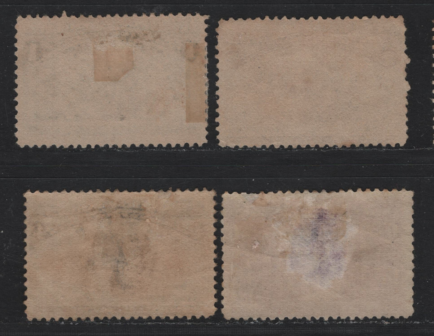 Lot 102 United States SC#230-231, 233, 235a 1c - 6c Deep Blue - Red Violet , 1893 Columbian Exposition Issue, 4 Fair/Good/Fine Unused Singles, Large Thin On 6c, Crease At Lower Right Corner Of 2c
