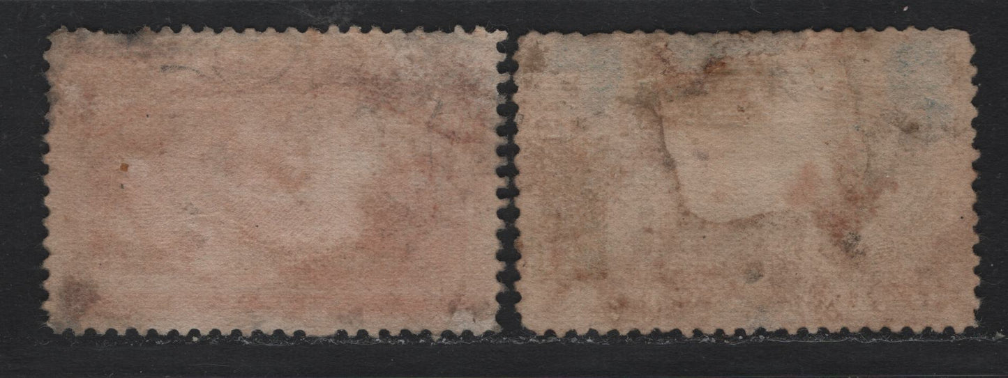 Lot 136 United States SC#238-239 15c - 30c Dark Blue Green - Light Orange Brown , 1893 Columbian Exposition Issue, 2 Good/Very Good Used Singles, Horizontal Wove Paper, Fine Appearing, But Good/Very Good, Both Having Shallow Thins.