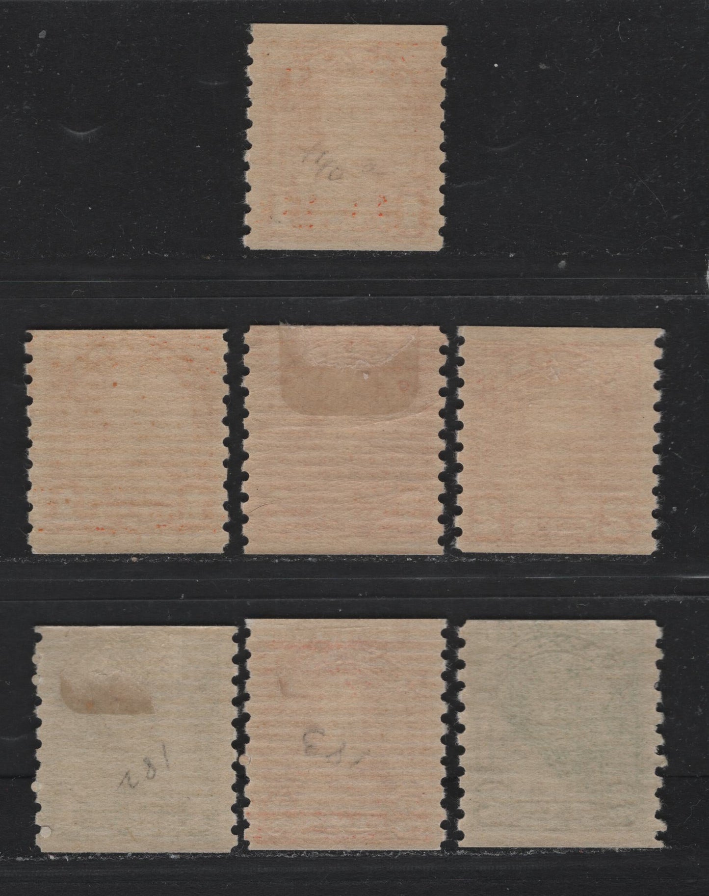 Lot 328 Canada #178-181 1c - 2c Orange - Deep Red , 1930-1931 KGV Arch/Leaf Coil Issue, 4 FOG Coil Singles, Unchecked As to Specific Paper Types, But All Appear Different From One Another