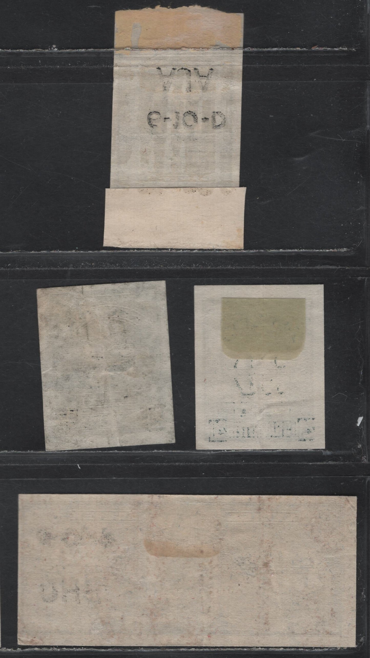 Lot 153 Canada Ryan#RC386, RC394, RC396, RC404 Black, 1935 Series C Cigarette Stamps, 3 Ungraded Singles, Series C, Tobacco Company Overprints, Usual Minor To Moderate Creases And Thins.