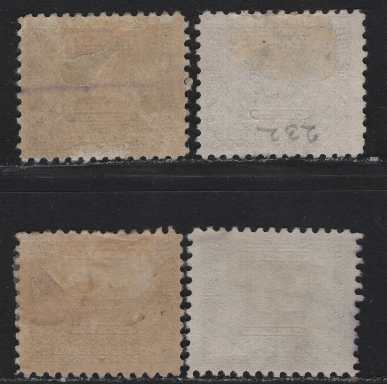 Lot 191 Canada #J6-J8, J10 1c - 10c Bluish Violet, 1930-1932 2nd Postage Dues, 4 Fine Used Singles, Various Papers, Unchecked As To Specifics