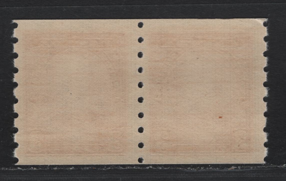 Lot 285 Canada (C) SC#230 3c Carmine King George V, 1935-1937 Dated Die Issue, A Fine NH Coil Pair On CBN-EEEE Paper