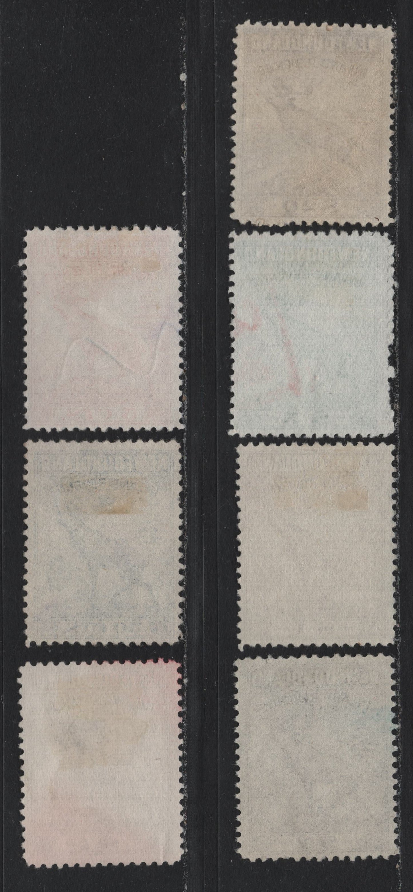 Lot 34 Newfoundland (C) Van Dam#NFR36, NFR39-40, NFR42-43 5c - $20 Red - Brown, 1942 Caribou Issue, 7 Fine/Very Fine Used Singles, Bradbury Wilkinson Printing, Includes 3 Shades Of $1