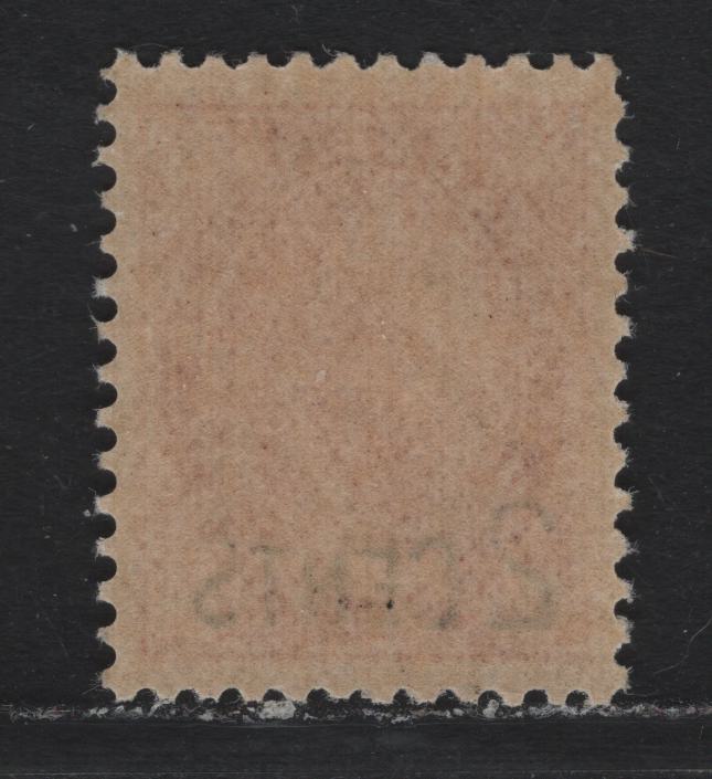 Lot 13 Canada (C) #87 2c on 3c Carmine , 1899 Provisional Issue, A VFNH Single, ABN-Y Paper, Perf 11.9x12