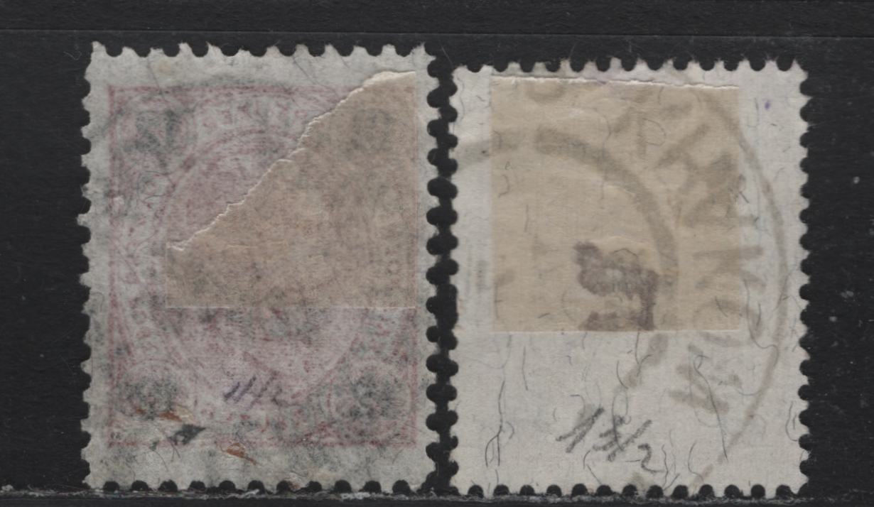 Lot 159 Austria (C) Scott#56-57 12kr - 15kr Claret - Lilac , 1890-1896 Franz Josef Sidefaces Issue, 2 Very Fine Used Singles, Perfs 11.5 & 13, Kreuzer Currency, August 7 1899 Krakow 1 Poland Cancels & August 8 1895 Lemburg-Lwow (Ukraine) Cancels.